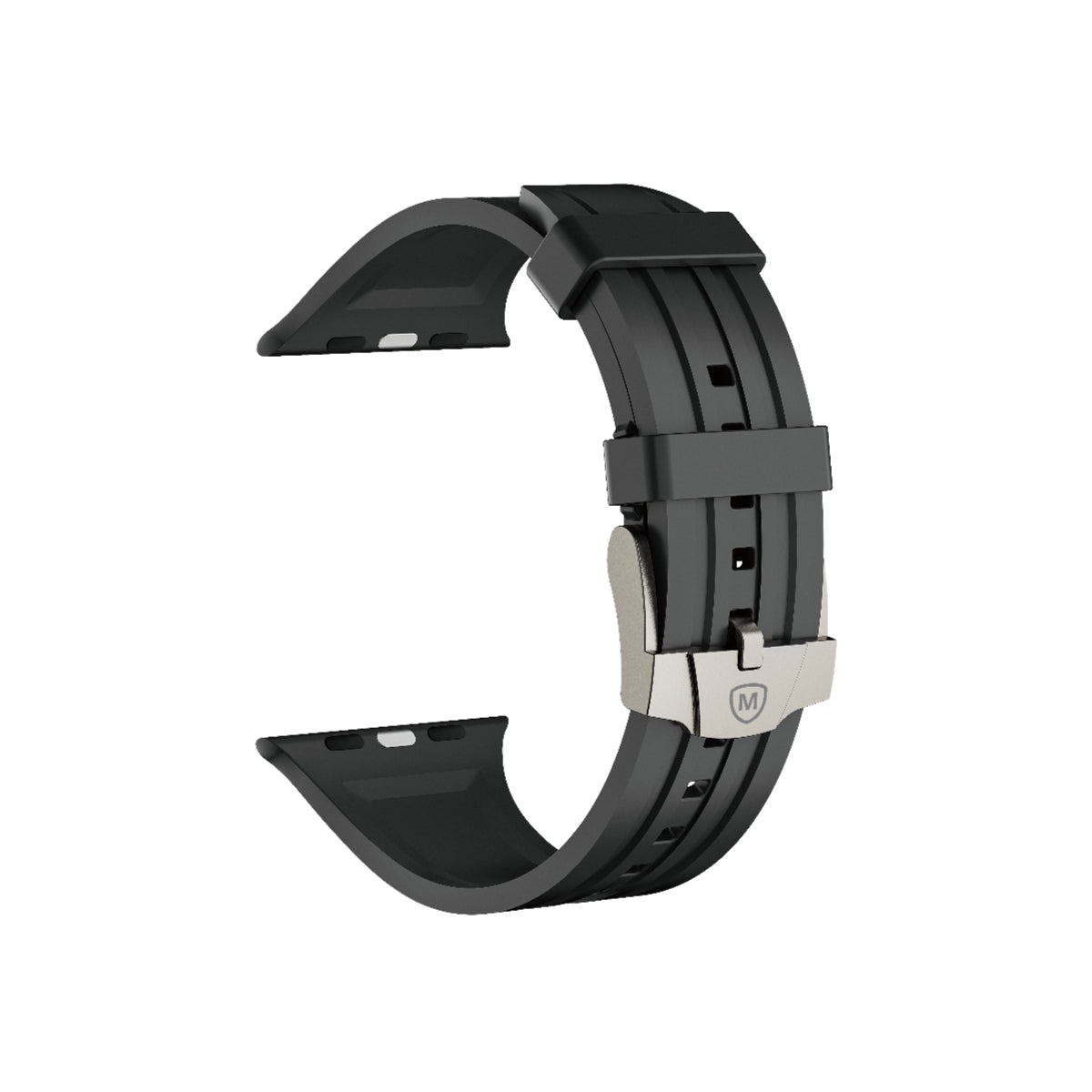 Fluorine Rubber Watch Strap MWS-01 black