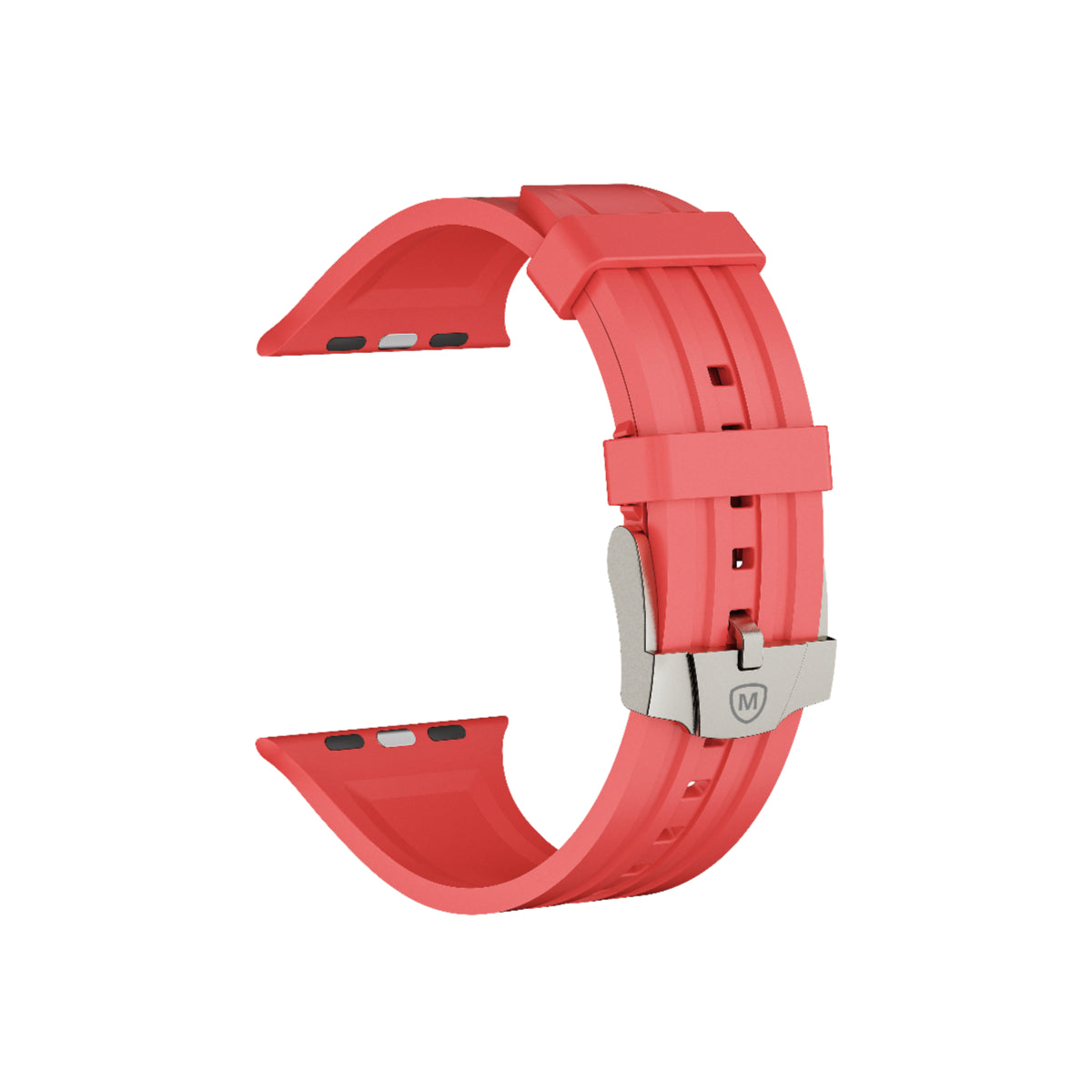 Fluorine Rubber Watch Strap MWS-01 red