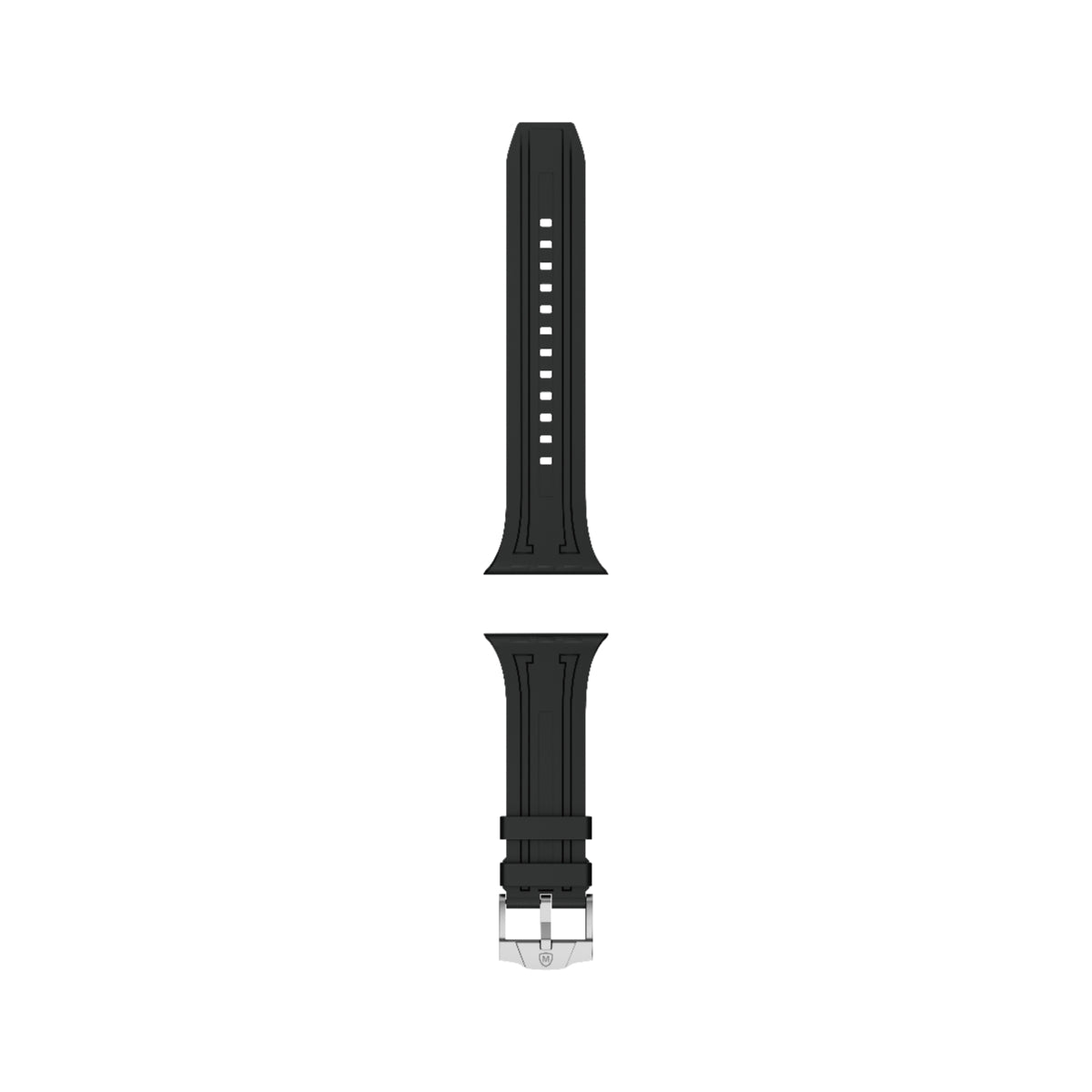 Fluorine Rubber Watch Strap MWS-01 black