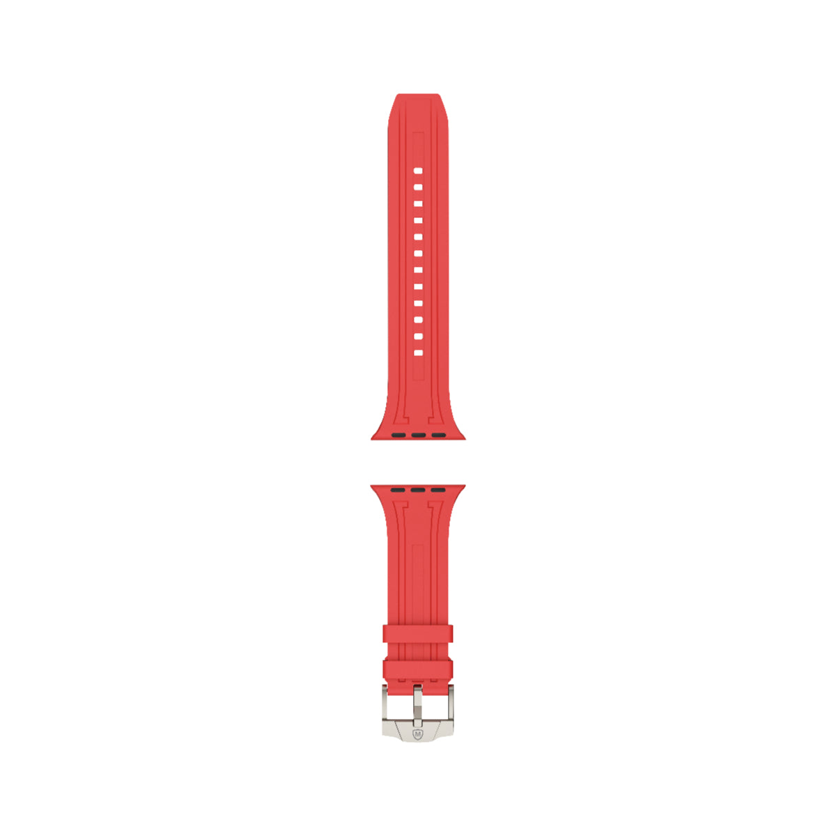 Fluorine Rubber Watch Strap MWS-01 red