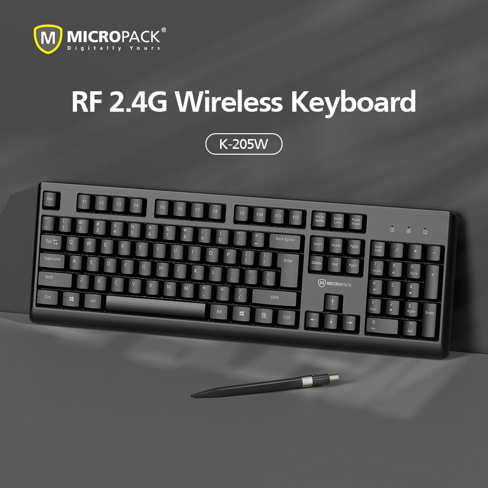 104 Keys Classic Wireless Keyboard K-205W