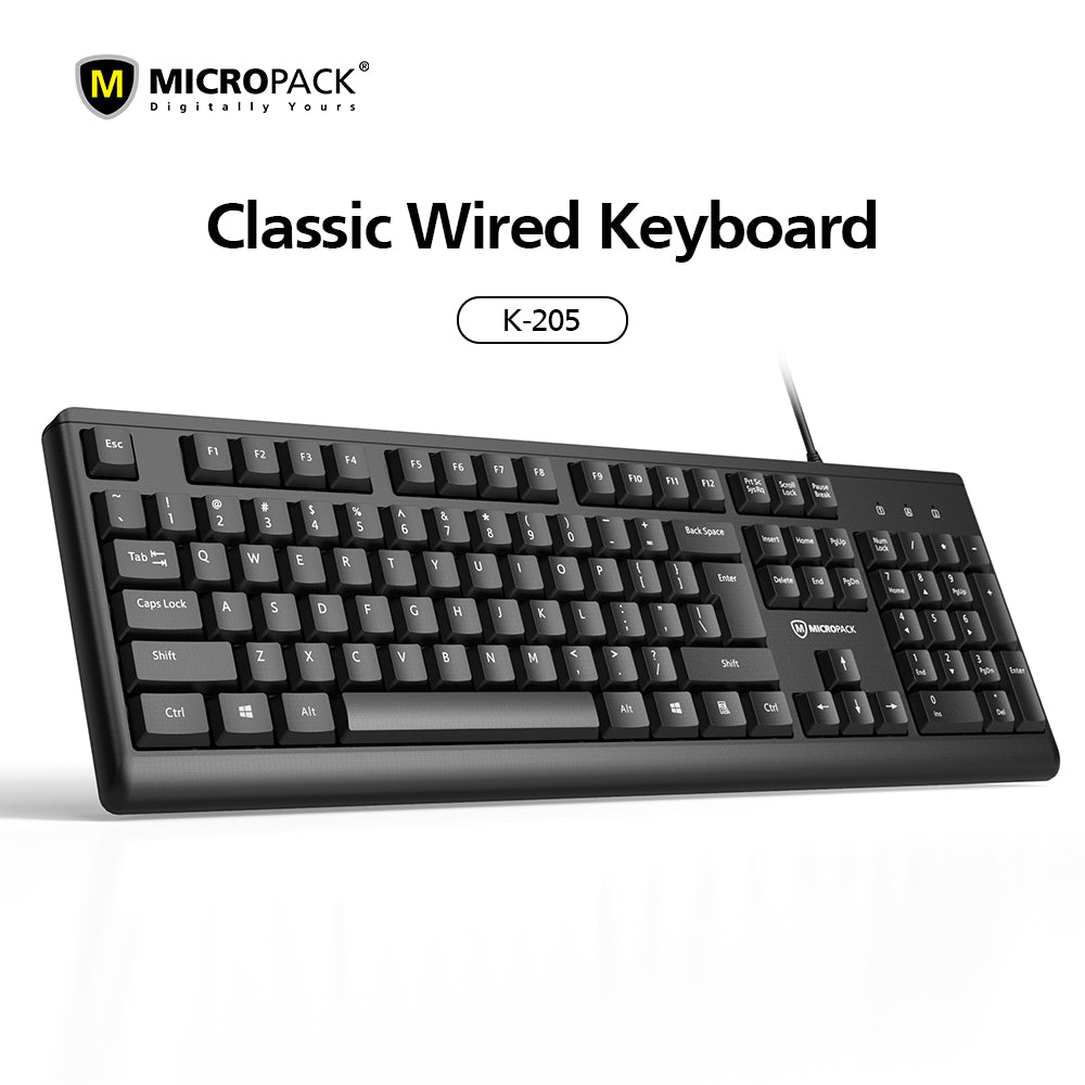 104 Keys Classic Wired Keyboard K-205