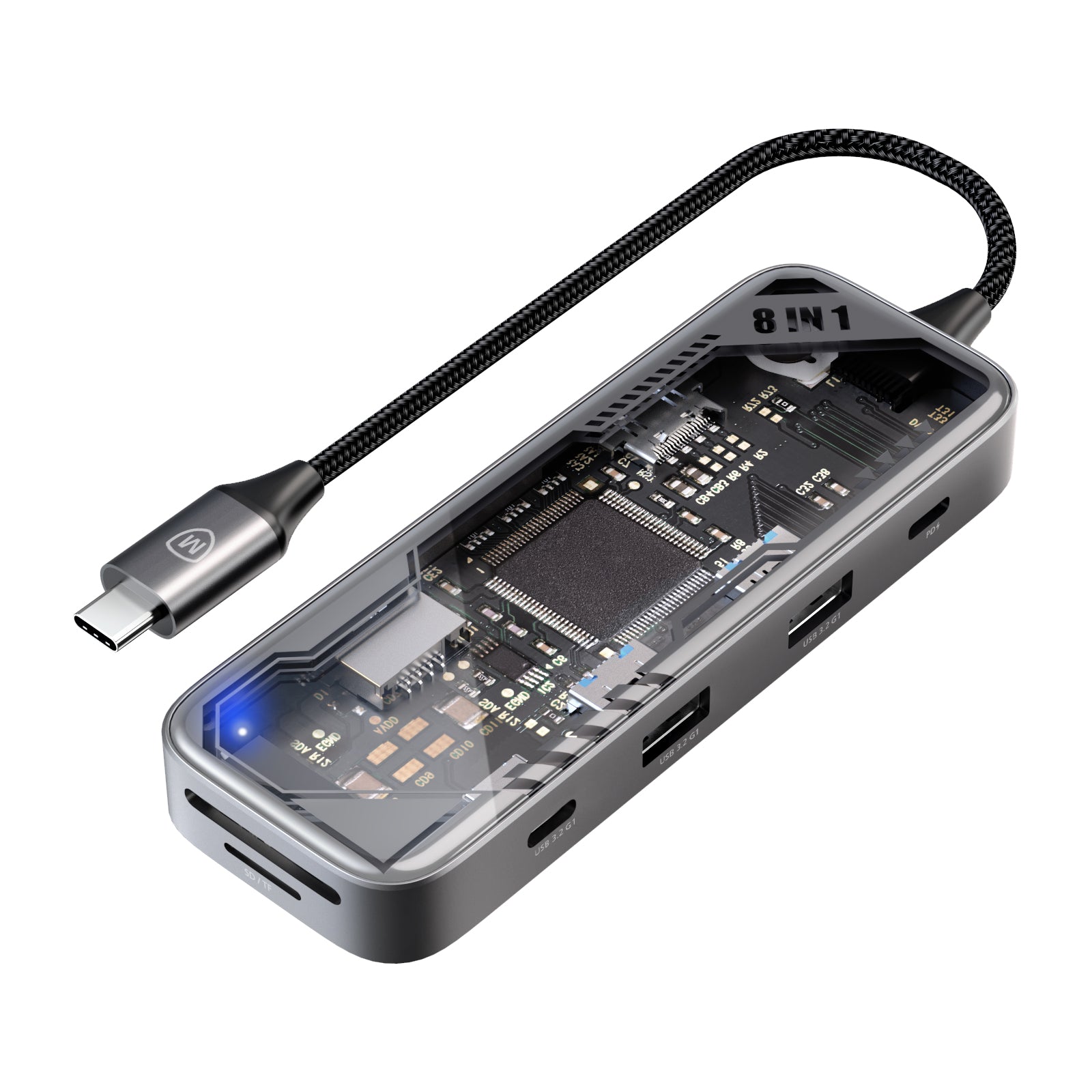 USB C Hub 8 in 1 Multiport Adapter MDC-N8T-New