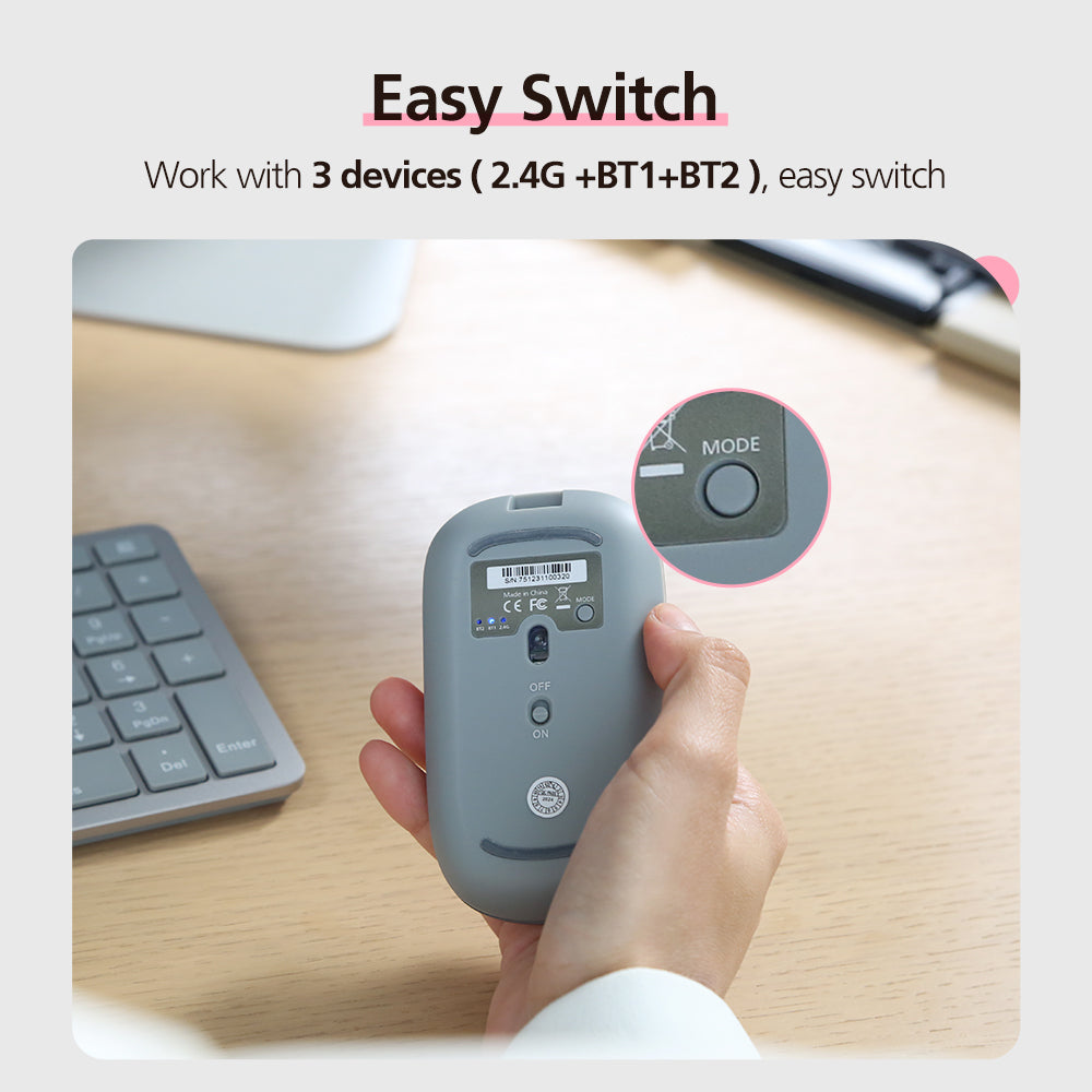 Rechargeable 2.4G + Bluetooth Wireless Mouse