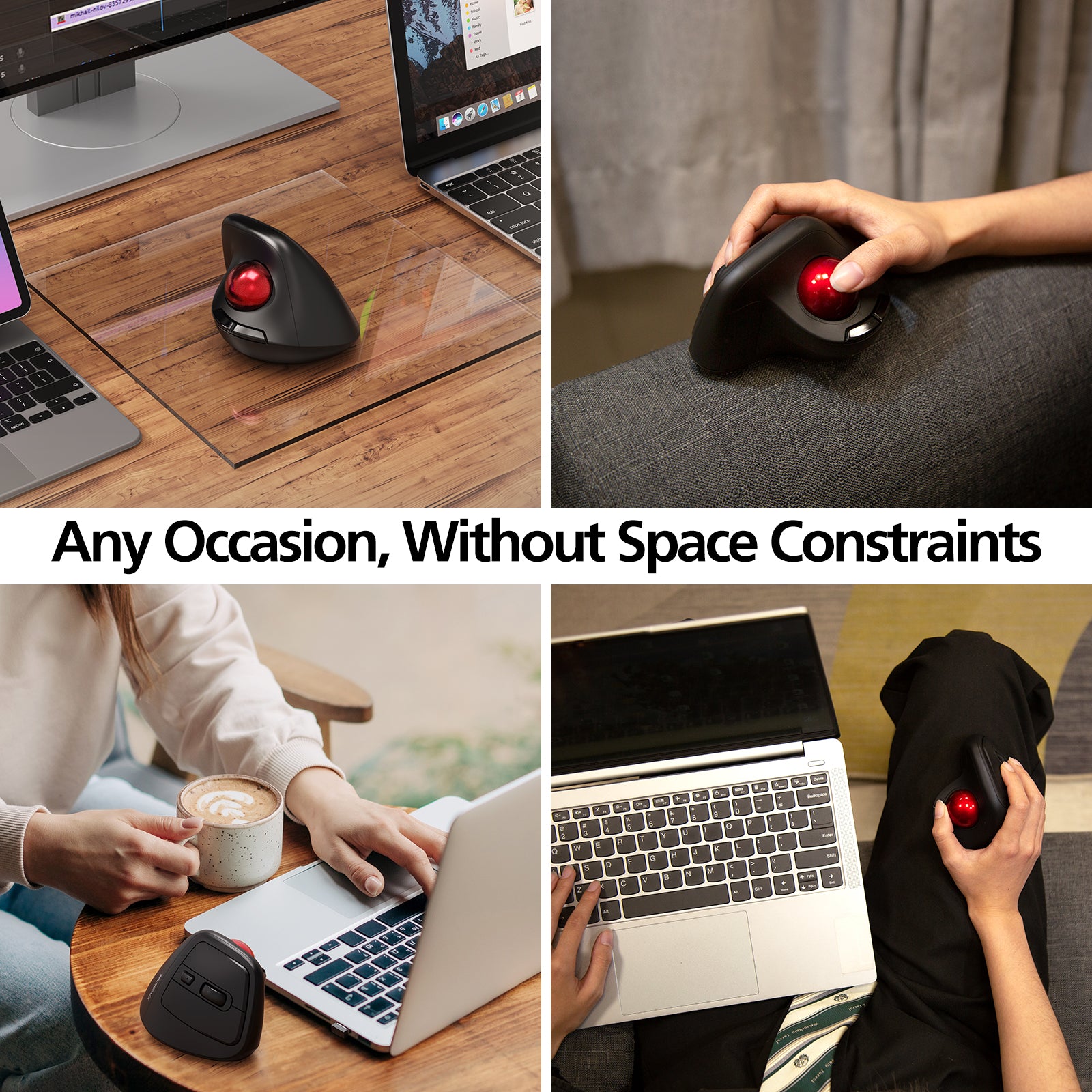 Ergonomic Design Vertical Trackball Bluetooth Wireless Mouse MP-V05W