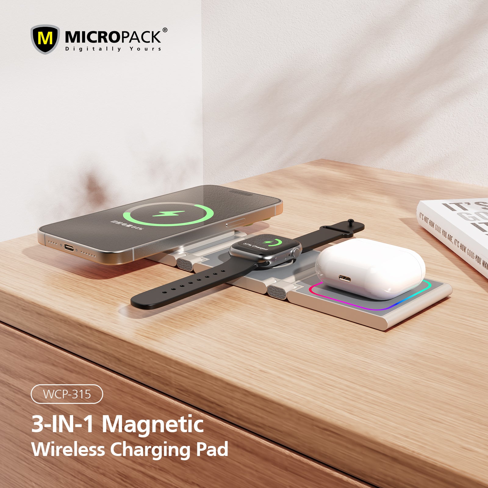 3 in 1 Magnetic Wireless Charging Station WCP-315