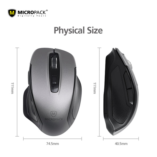 USB C Wireless Computer Mouse Dual Receivers Micropack MP-752W