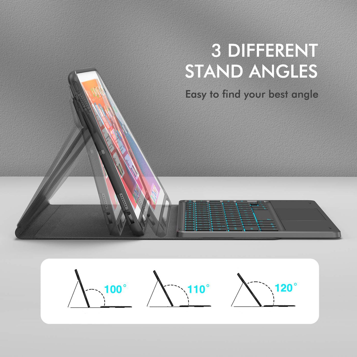 Tablet Case with Keyboard Smart Touchpad Detachable Keyboard Micropack ...